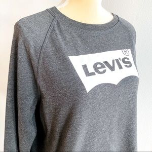 Levi’s Logo Heathered Gray Crewneck Sweatshirt